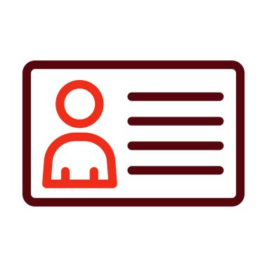 Kişisel ve Ticari Kullanım İçin Kimlik Kartı Vektör Kalın Çizgisi İki Renk Simgesi