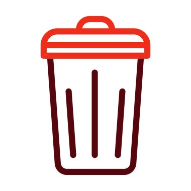 Çöp Kutusu Kalın Çizgisi Kişisel ve Ticari Kullanım İçin İki Renk Simgesi