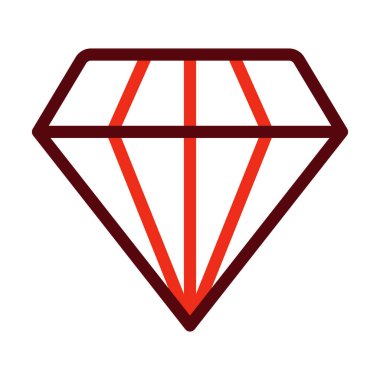 Kişisel ve ticari kullanım için Elmas Vektör Kalın Çizgisi İki Renk Simgesi