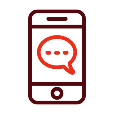 Kişisel ve ticari kullanım için Cep Telefonu Vektör Kalın Çizgisi İki Renk Simgesi