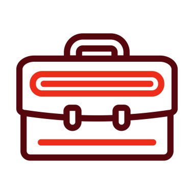 Kişisel ve Ticari Kullanım İçin Evrak Çantası Vektör Kalın Çizgisi İki Renk Simgesi