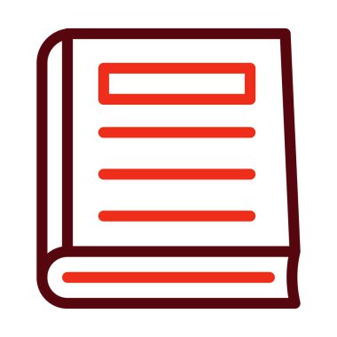 Kişisel ve ticari kullanım için Kitap Vektörü Kalın Çizgisi İki Renk Simgesi