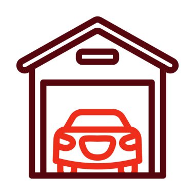 Kişisel ve ticari kullanım için Garaj Vektör Kalın Çizgisi İki Renk Simgesi