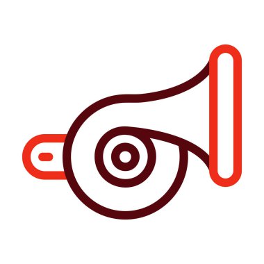 Kişisel ve ticari kullanım için Boynuz Vektörü Kalın Çizgisi İki Renk Simgesi