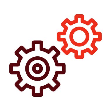 Kişisel ve ticari kullanım için Dişli Vektör Kalın Çizgisi İki Renk Simgesi