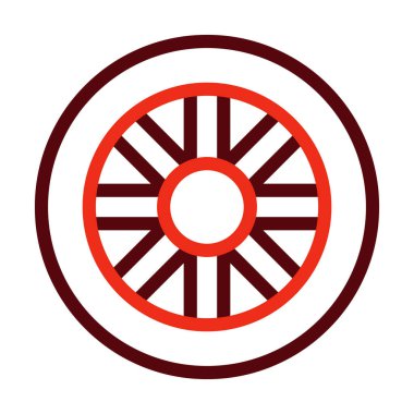 Kişisel ve ticari kullanım için Tekerlek Vektörü Kalın Çizgisi İki Renk Simgesi