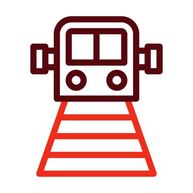 Metro Vektör Kalın Çizgisi Kişisel ve Ticari Kullanım İçin İki Renk Simgesi