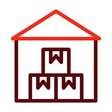 Kişisel ve ticari kullanım için Depo Vektör Kalın Çizgisi İki Renk Simgesi