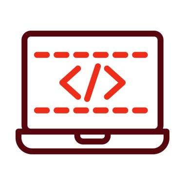 Kişisel ve ticari kullanım için Kodlama Vektörü Kalın Çizgisi İki Renk Simgesi