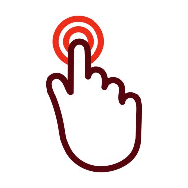 Kişisel ve ticari kullanım için Tap Vektör Kalın Çizgisi İki Renk Simgesi