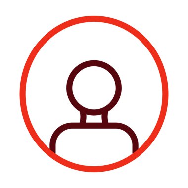 Kişisel ve Ticari Kullanım İçin Profil Vektörü Kalın Çizgi İki Renk Simgesi