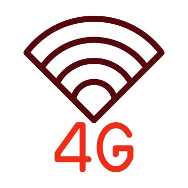 Kişisel ve ticari kullanım için 4G Vektör Kalın Çizgisi İki Renk Simgesi