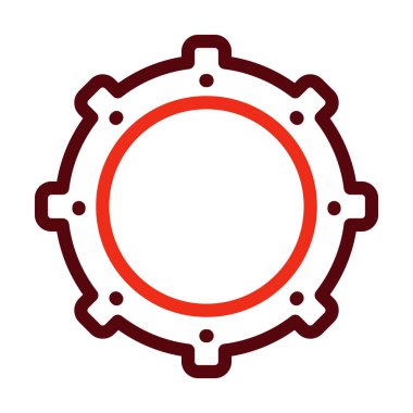 Kişisel ve ticari kullanım için Dişli Vektör Kalın Çizgisi İki Renk Simgesi