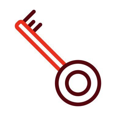 Kişisel ve Ticari Kullanım İçin Anahtar Vektör Kalın Çizgisi İki Renk Simgesi