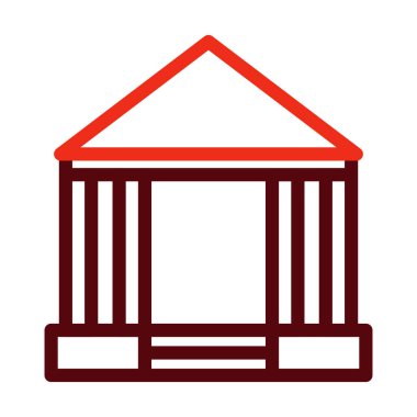 Kişisel ve Ticari Kullanım İçin Pavilion Vektör Kalın Çizgisi İki Renk Simgesi