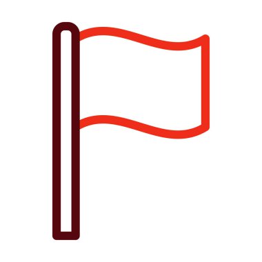 Kişisel ve ticari kullanım için Bayrak Vektörü Kalın Çizgisi İki Renk Simgesi