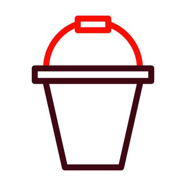 Kova Vektörü Kalın Çizgisi Kişisel ve Ticari Kullanım İçin İki Renk Simgesi