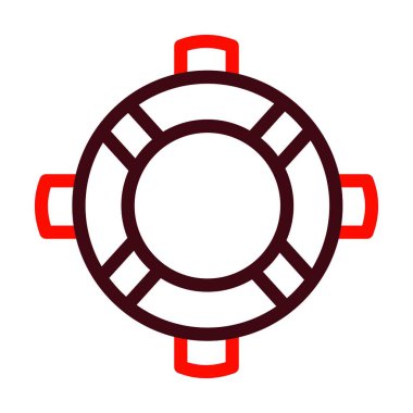 Kauçuk Halka Vektör Kalın Çizgi Kişisel ve Ticari Kullanım İçin İki Renk Simgesi