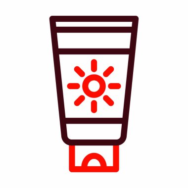 Kişisel ve ticari kullanım için Güneş kremi Kalın Çizgisi İki Renk Simgesi