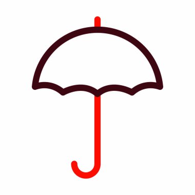 Şemsiye Vektörü Kalın Çizgi Kişisel ve Ticari Kullanım İçin İki Renk Simgesi