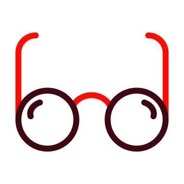 Kişisel ve ticari kullanım için Gözlük Vektör Kalın Çizgisi İki Renk Simgesi