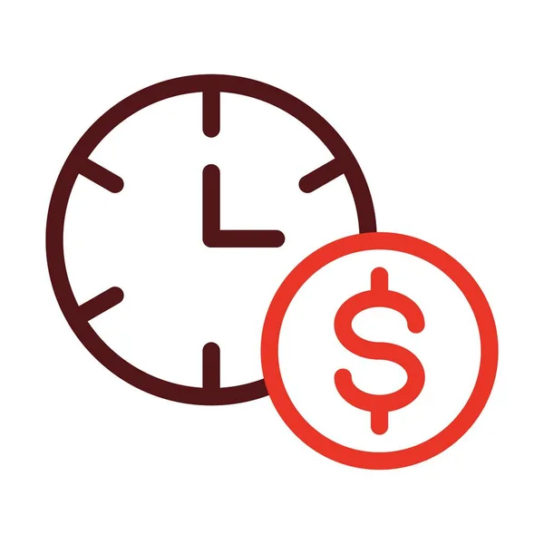 Time Money Vector Thick Line Two Color Icons Personal Commercial — Stockový vektor