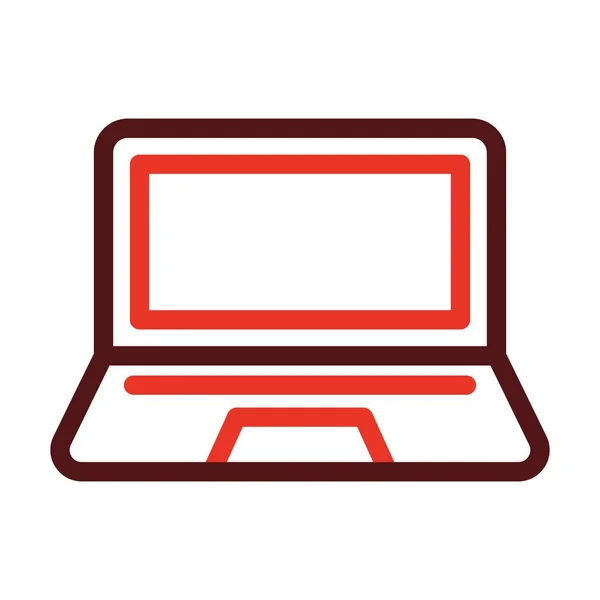 Vektorové Tlusté Čáry Laptop Dvě Barevné Ikony Pro Osobní Komerční — Stockový vektor