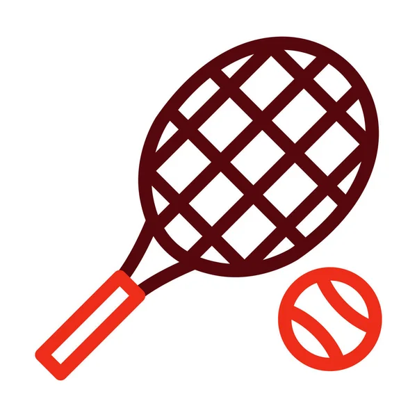 個人的および商業使用のためのテニス ベクターの厚いライン2色のアイコン — ストックベクタ