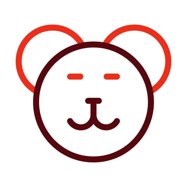 Teddy Bear Vektor Vastagság Vonal Két Szín Ikonok Személyes Kereskedelmi — Stock Vector