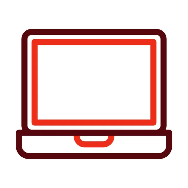 Wektor Laptop Gruba Linia Dwóch Ikon Kolorów Użytku Osobistego Komercyjnego — Wektor stockowy