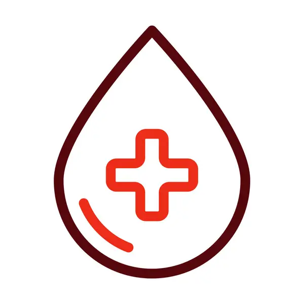 Blood Drop Vector Thick Line Zwei Farbsymbole Für Den Persönlichen — Stockvektor