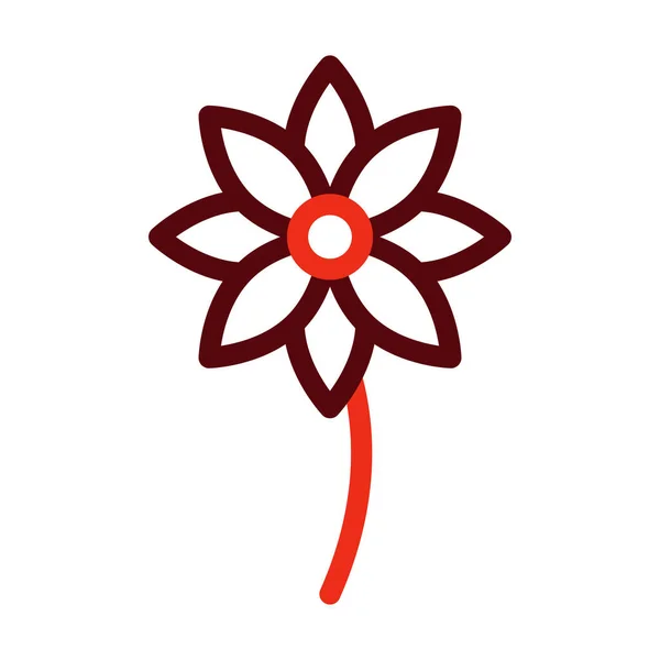 Ligne Épaisse Vecteur Fleur Deux Icônes Couleur Pour Usage Personnel — Image vectorielle