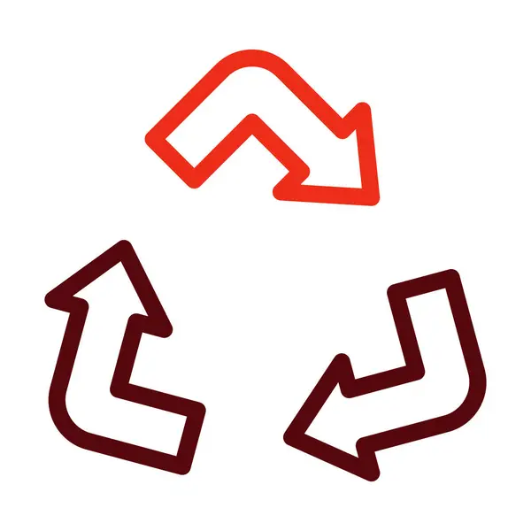 Recycle Vector Thick Line Zwei Farben Symbole Für Den Persönlichen — Stockvektor