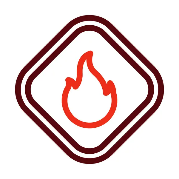 Tűzvektor Vastagság Vonal Két Szín Ikonok Személyes Kereskedelmi Használatra — Stock Vector