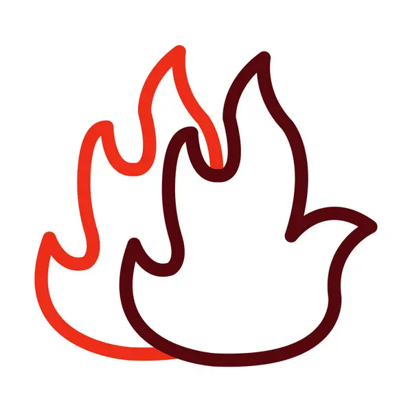 Požární Vektor Tlustá Čára Dvě Barevné Ikony Pro Osobní Komerční — Stockový vektor