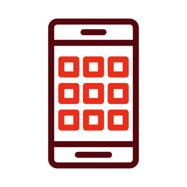 Mobiele App Vector Dikke Lijn Twee Kleur Pictogrammen Voor Persoonlijk — Stockvector