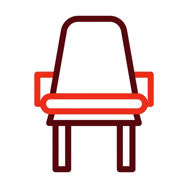 Seat Vector Thick Line Zweifarbige Symbole Für Den Persönlichen Und — Stockvektor