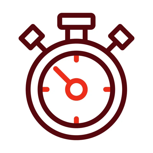 Chronomètre Vectoriel Épais Ligne Deux Icônes Couleur Pour Usage Personnel — Image vectorielle