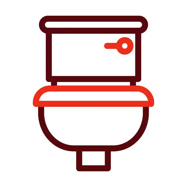 Linha Grossa Vetor Toalete Dois Ícones Cor Para Uso Pessoal —  Vetores de Stock