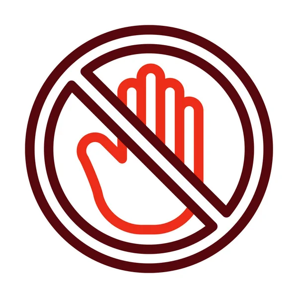 Stop Signe Vectoriel Épais Ligne Deux Icônes Couleur Pour Usage — Image vectorielle