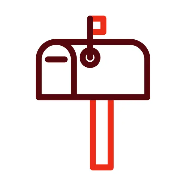 Mailbox Vector Thick Line Zwei Farbsymbole Für Den Persönlichen Und — Stockvektor