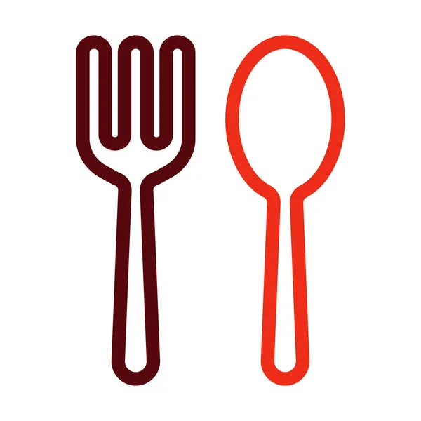 Cutlery Vector Thick Line Two Color Icons Personal Commercial Use — Stock Vector