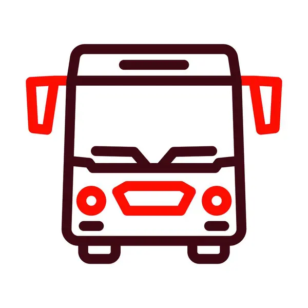 Bus Vector Thick Line Zweifarbige Symbole Für Den Persönlichen Und — Stockvektor