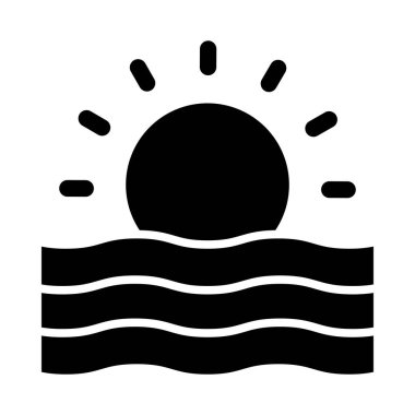 Kişisel ve Ticari Kullanım İçin Günbatımı Vektör Kabartma Simgesi