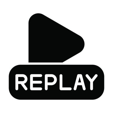 Instant Replay Vector Glyph Icon For Personal And Commercial Use clipart