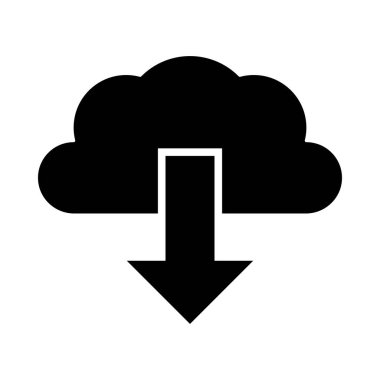 Kişisel ve Ticari Kullanım İçin Bulut İndirme Vektörü Kabartma Simgesi