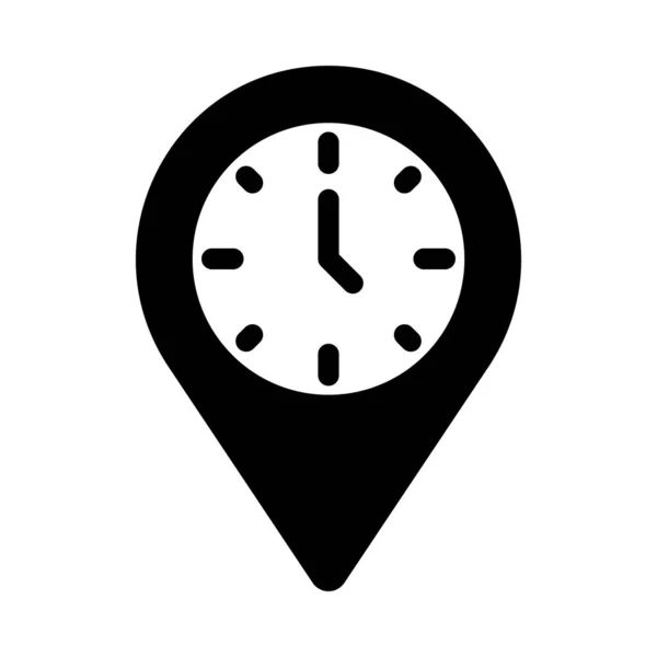 Τοπική Ώρα Vector Glyph Εικονίδιο Για Προσωπική Και Εμπορική Χρήση — Διανυσματικό Αρχείο