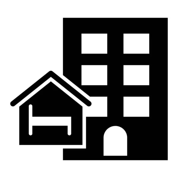 Hostel Vector Glyph Icona Uso Personale Commerciale — Vettoriale Stock