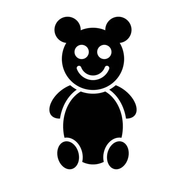 Плюшевий Ведмідь Векторна Ікона Гліф Особистого Комерційного Використання — стоковий вектор