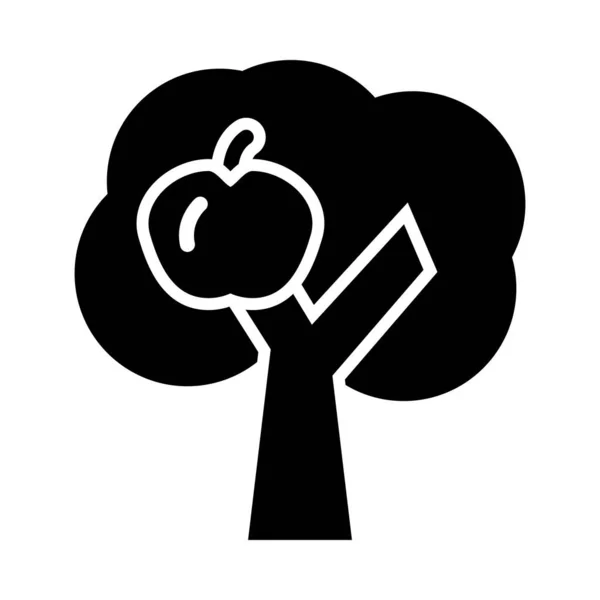 Icône Vectorielle Glyphe Arbre Pomme Pour Usage Personnel Commercial — Image vectorielle